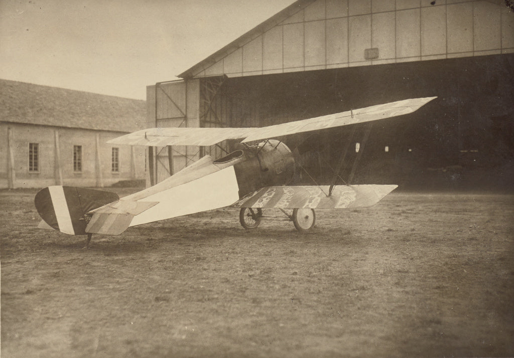 Fédèle Azari:[Back view of a Hanriot HD 1 airplane], Poster Print Wall Art