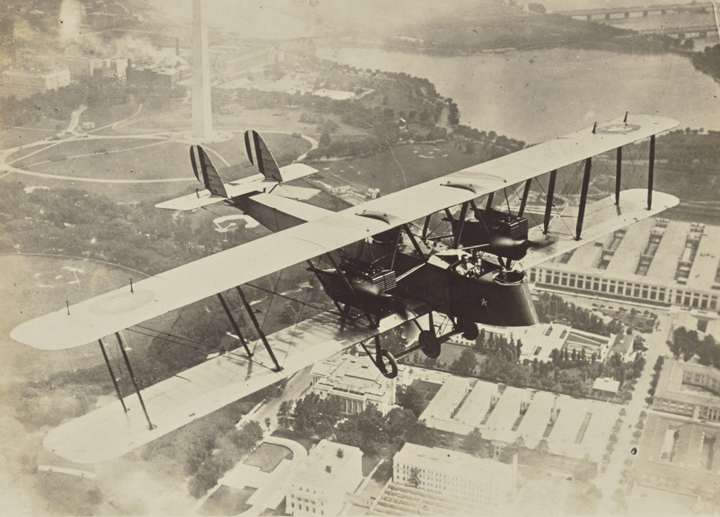 Fédèle Azari:[Flying airplane above Washington D.C.], Poster Print Wall Art