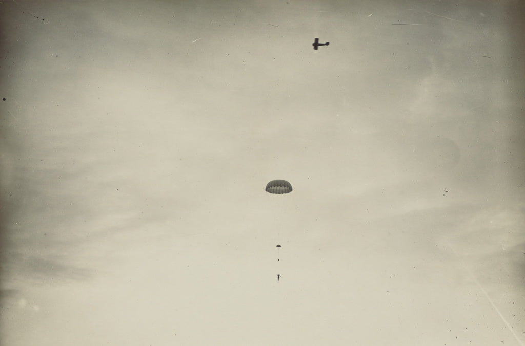 Fédèle Azari:[Parachuting out of an airplane], Poster Print Wall Art