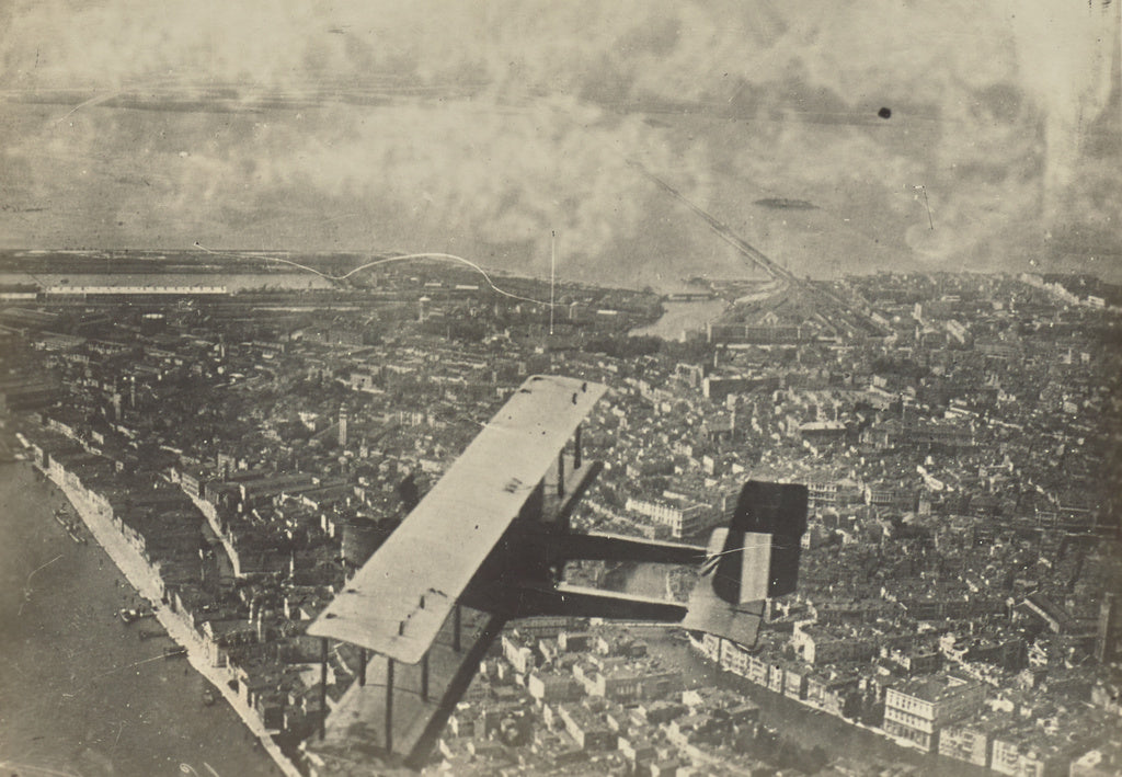 Fédèle Azari:[Aerial shot of an airplane over Venice], Poster Print Wall Art