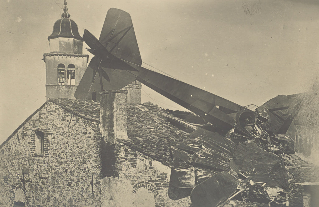 Fédèle Azari:[Airplane crashed into a building], Poster Print Wall Art