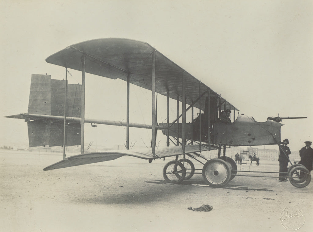 Fédèle Azari:[Early airplane with a gun], Poster Print Wall Art
