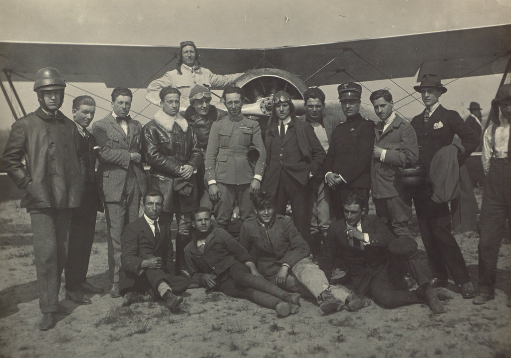 Fédèle Azari:[Men and airplane], Poster Print Wall Art