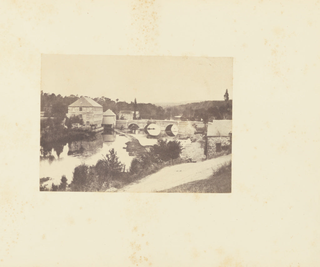 Louis Alphonse de Brébisson:Le pont d'Ouilly, sur la riviè, Poster Print Wall Art