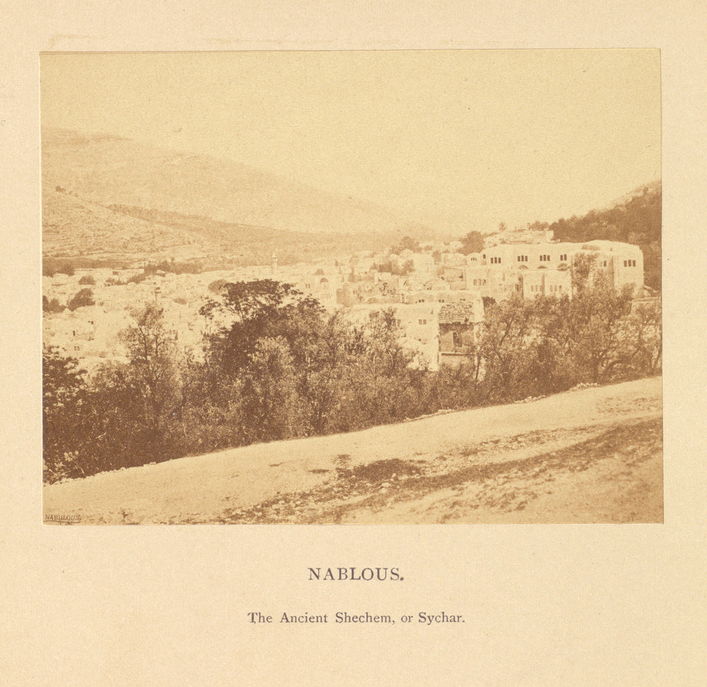 Francis Bedford:Nablous, The Ancient Shechem, or Sychar, Poster Print Wall Art