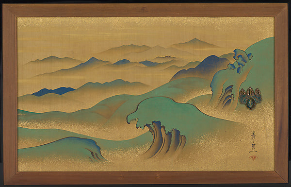 Mountainous Landscape c1843–55-Suzuki Kiitsu,16x12"(A3)Poster
