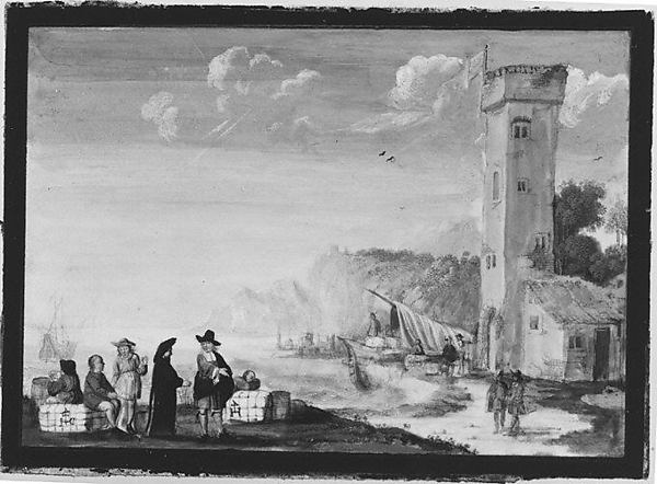 Flemish Painter:Harbor Scene -16x12"(A3) Poster