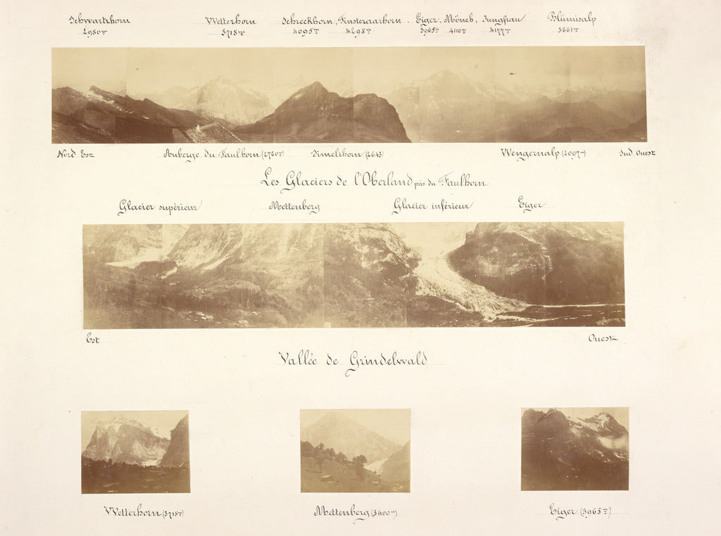 Aimé Civiale:Les Glaciers de l'Oberland pris du Faulhorn et, Poster Print Wall Art