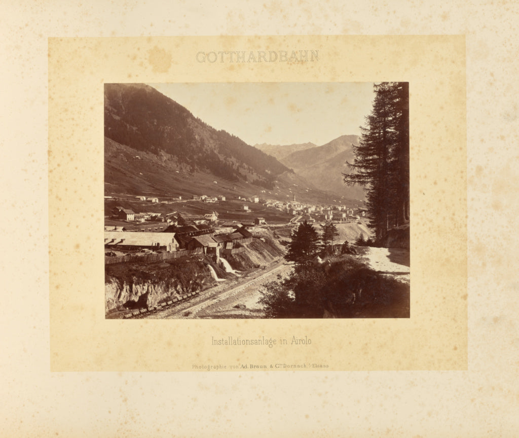 Adolphe Braun & Cie:Gotthardbahn: Installationsanlage in Air, Poster Print Wall Art