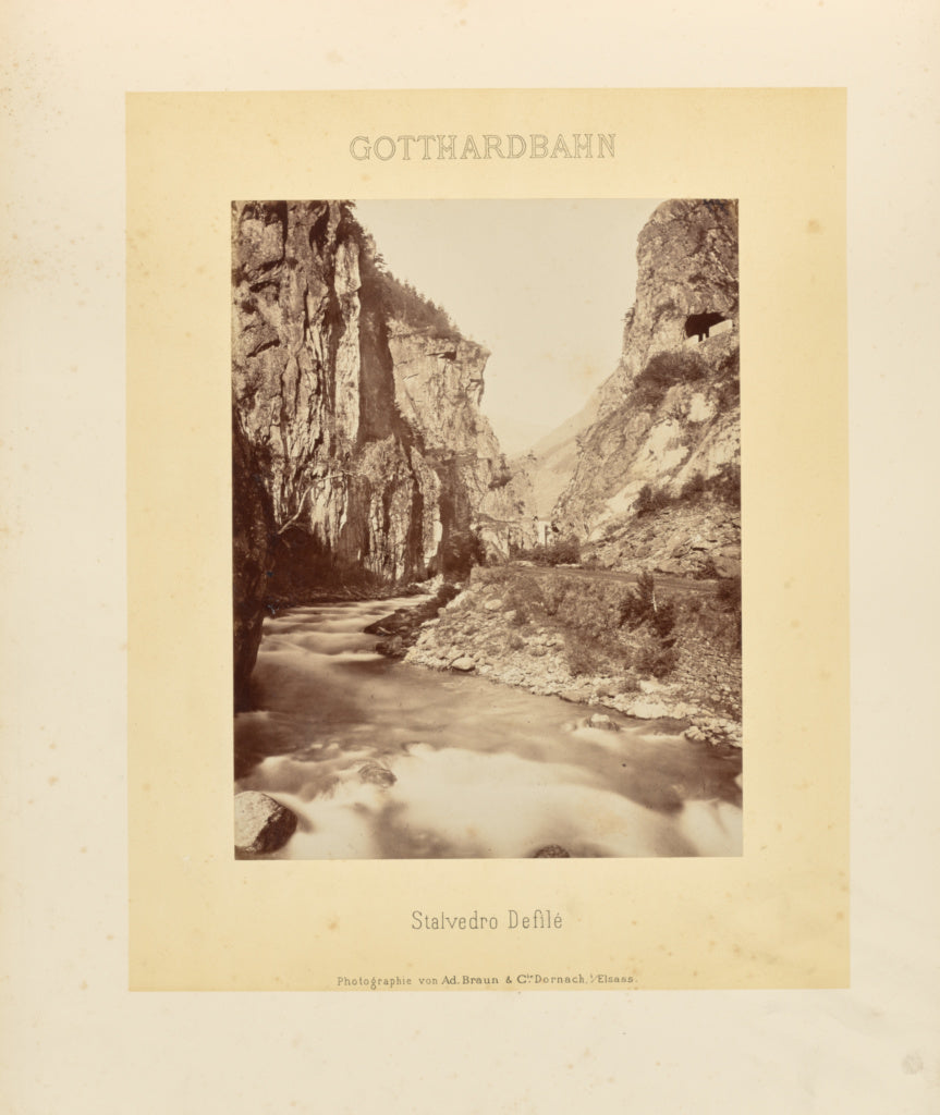 Adolphe Braun & Cie:Gotthardbahn: Stalvedro Defilé, Poster Print Wall Art
