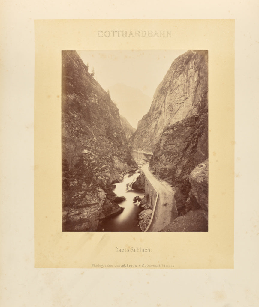 Adolphe Braun & Cie:Gotthardbahn: Dazio-Schlucht,16x12"(A3)Poster