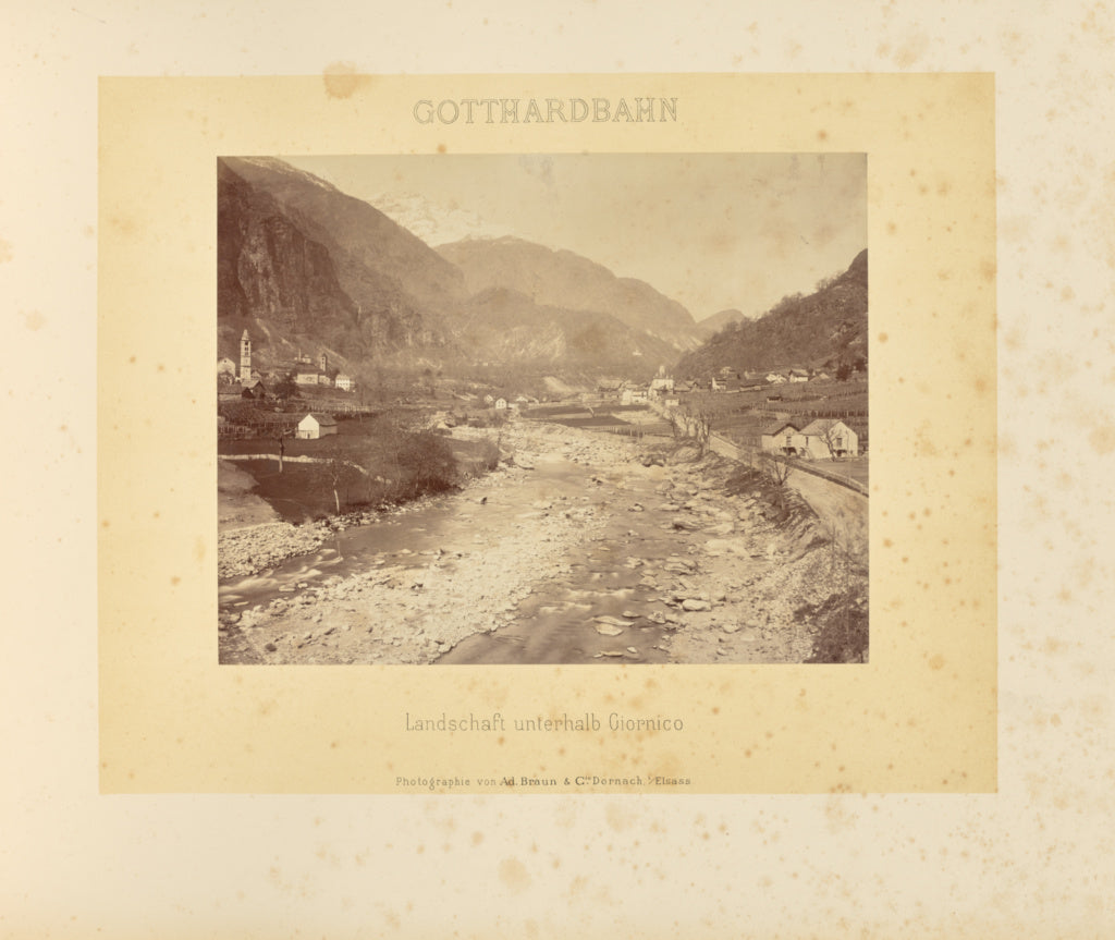 Adolphe Braun & Cie:Gotthardbahn: Landschaft unterhalb Giorn, Poster Print Wall Art