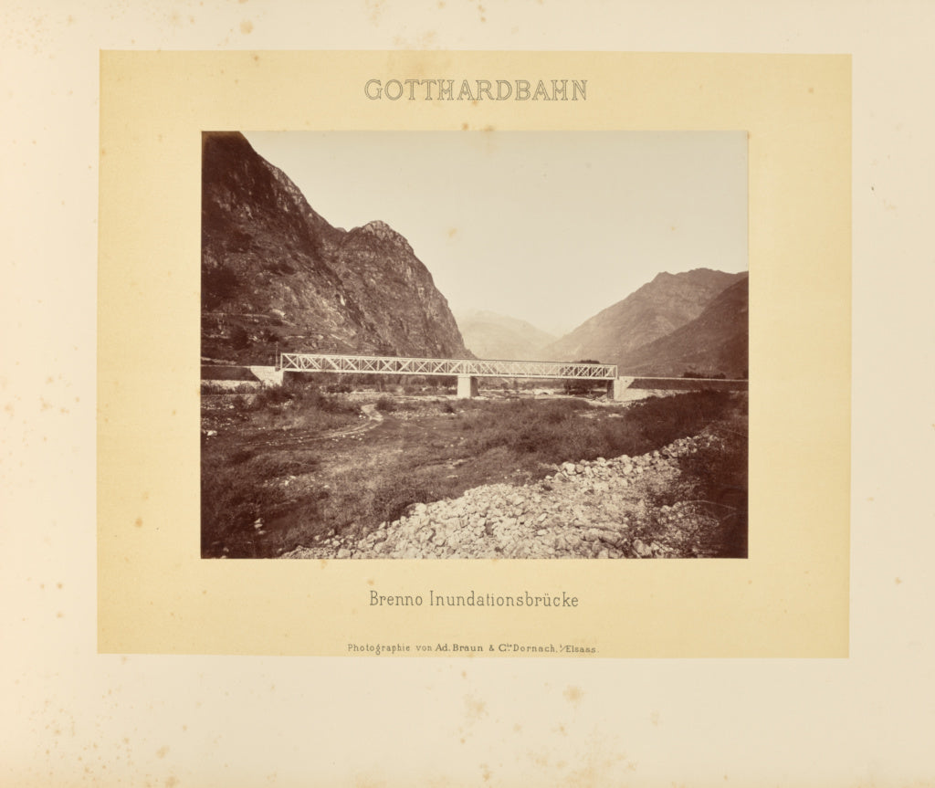 Adolphe Braun & Cie:Gotthardbahn: Brenno Inundationsbrücke, Poster Print Wall Art