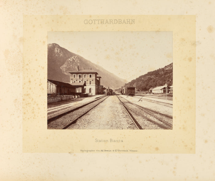 Adolphe Braun & Cie:Gotthardbahn: Station Biasca,16x12