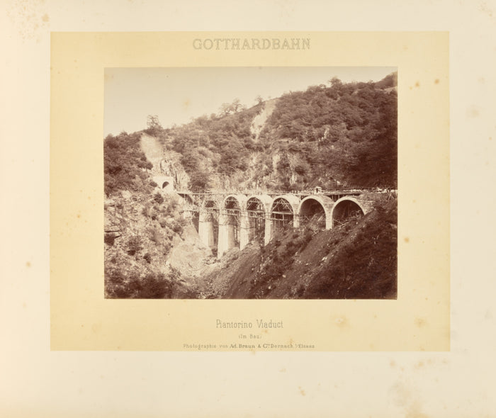 Adolphe Braun & Cie:Gotthardbahn: Piantorino Viaduct (Im Bau,16x12