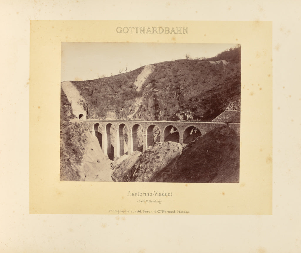 Adolphe Braun & Cie:Gotthardbahn: Piantorino-Viaduct (Nach V, Poster Print Wall Art