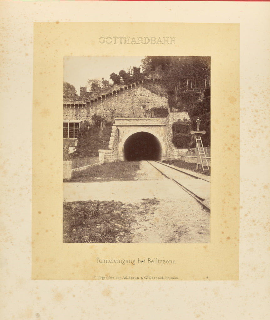 Adolphe Braun & Cie:Gotthardbahn: Tunneleingang bei Bellinzo, Poster Print Wall Art