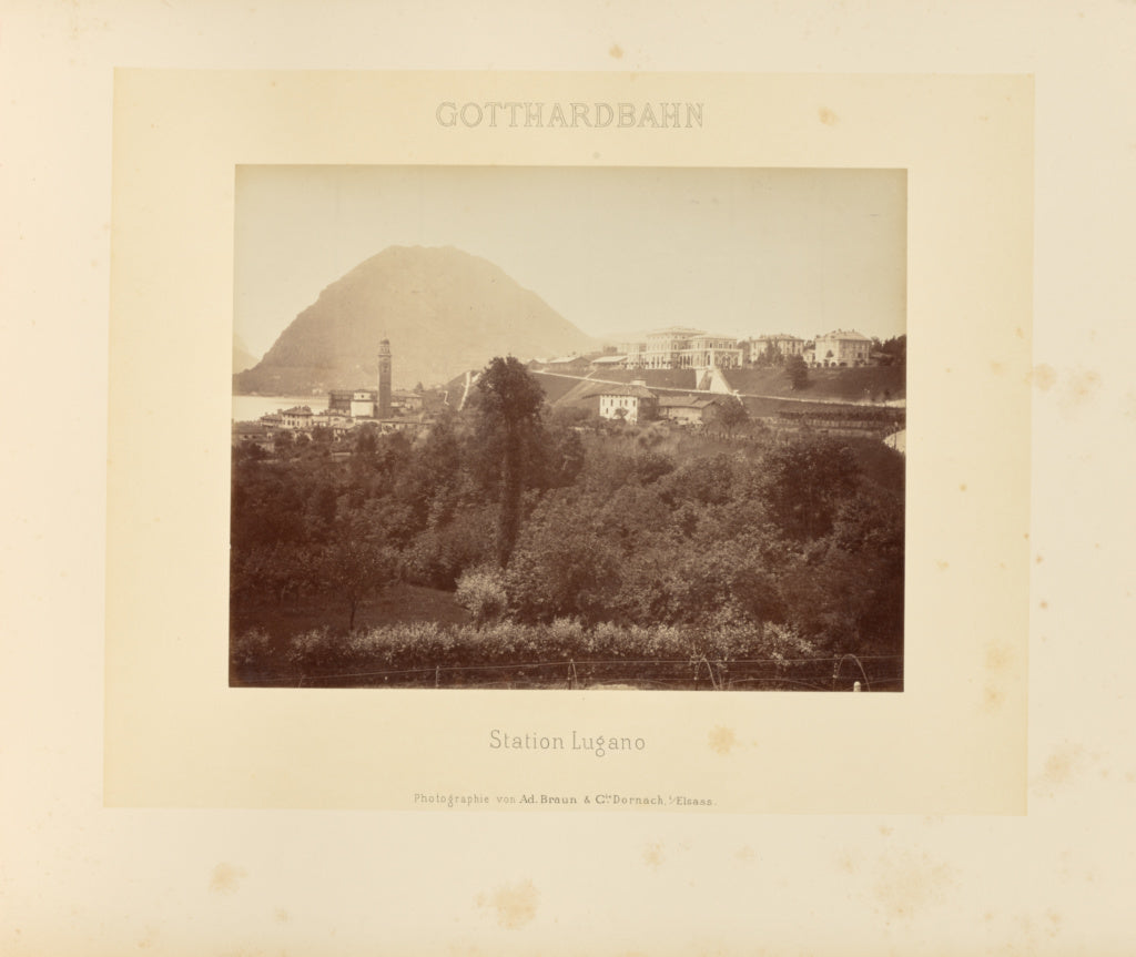 Adolphe Braun & Cie:Gotthardbahn: Station Lugano, Poster Print Wall Art