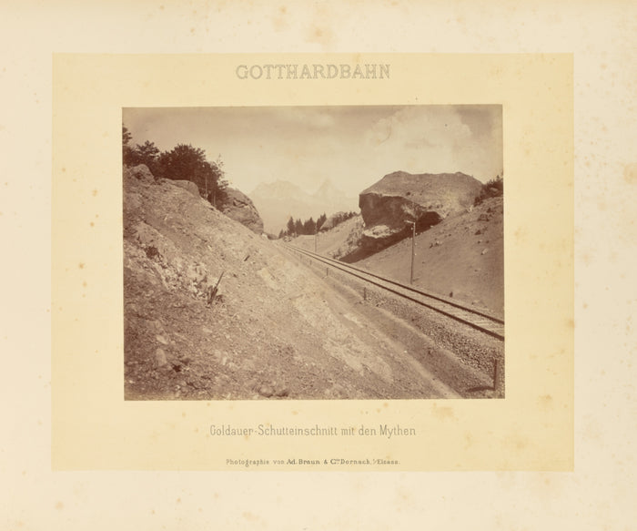 Adolphe Braun & Cie:Gotthardbahn: Goldauer-Schutteinschnitt ,16x12