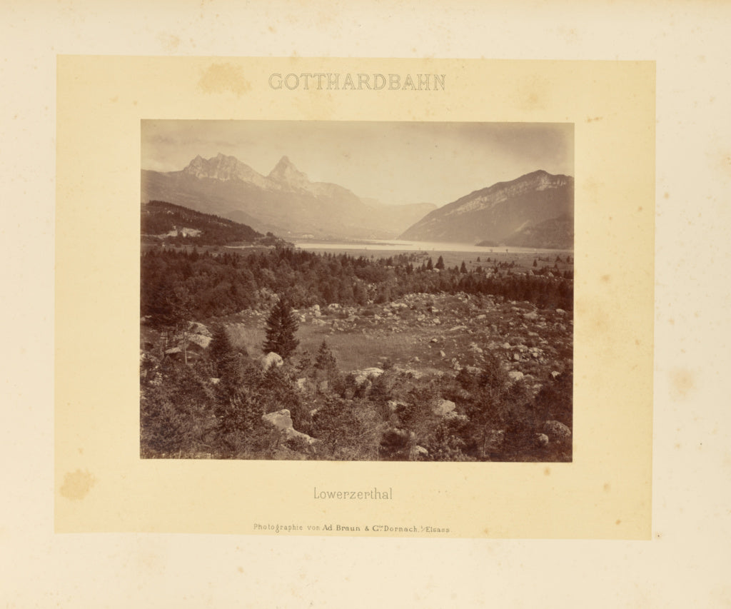 Adolphe Braun & Cie:Gotthardbahn: Lowerzerthal, Poster Print Wall Art