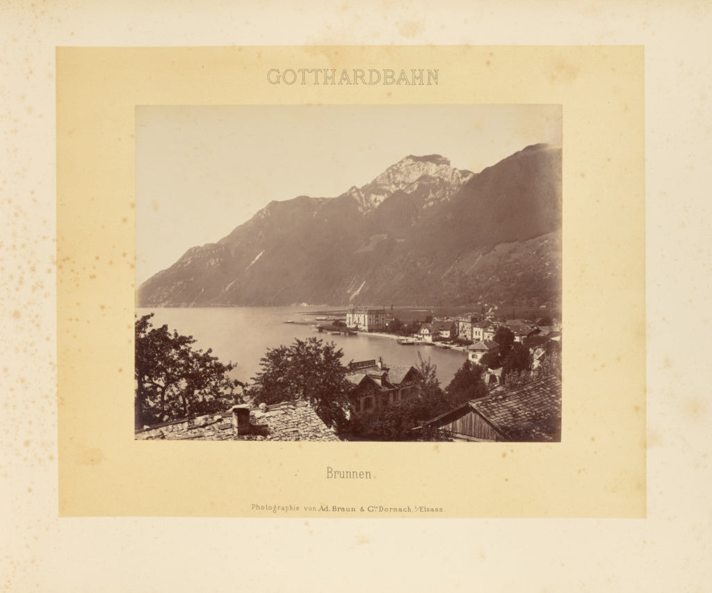 Adolphe Braun & Cie:Gotthardbahn: Brunnen, Poster Print Wall Art
