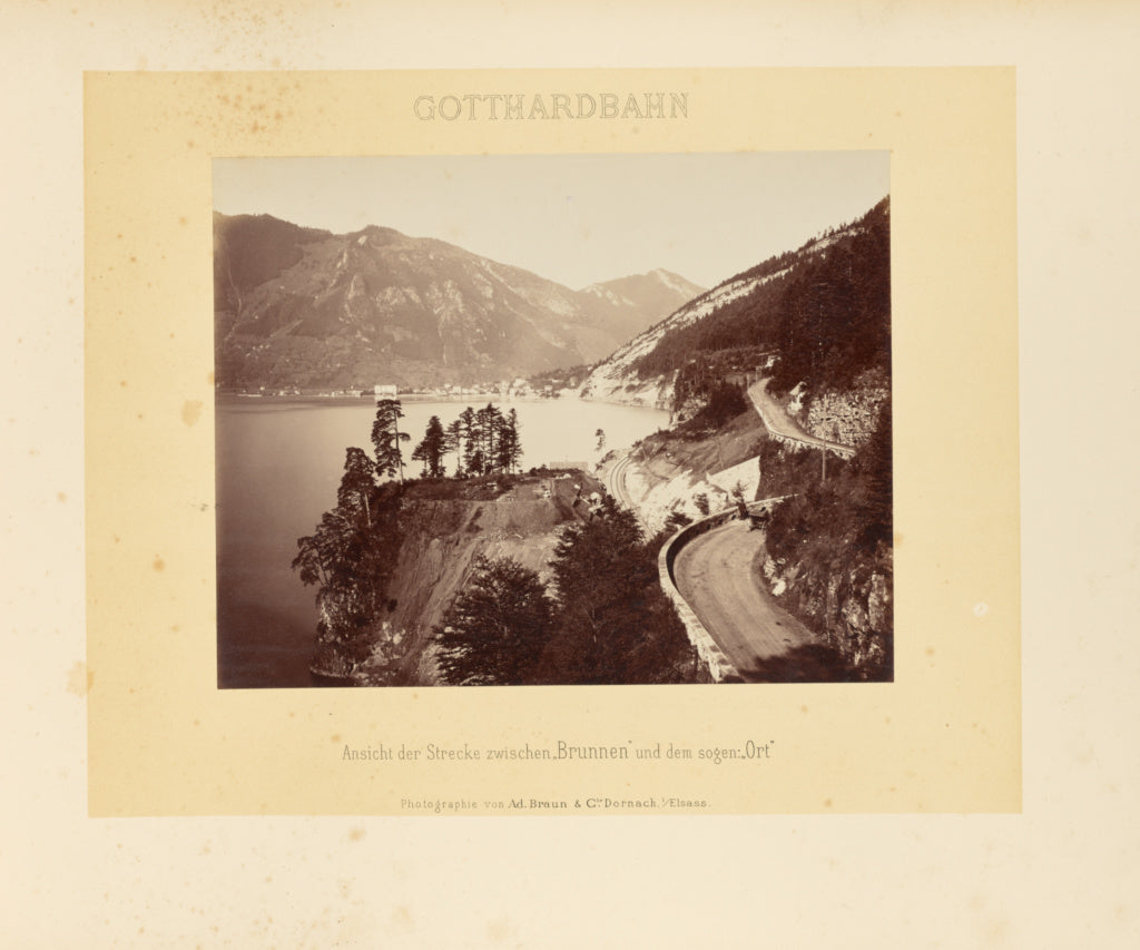 Adolphe Braun & Cie:Gotthardbahn: Ansicht der Strecke zwisch, Poster Print Wall Art