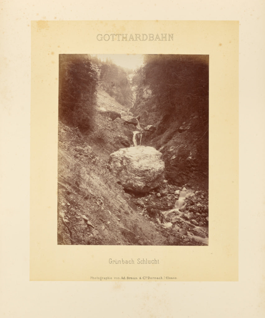 Adolphe Braun & Cie:Gotthardbahn: Grünbach Schlucht, Poster Print Wall Art
