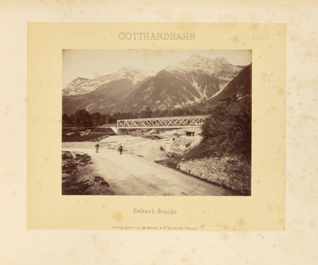 Adolphe Braun & Cie:Gotthardbahn: Evibach-Brücke, Poster Print Wall Art