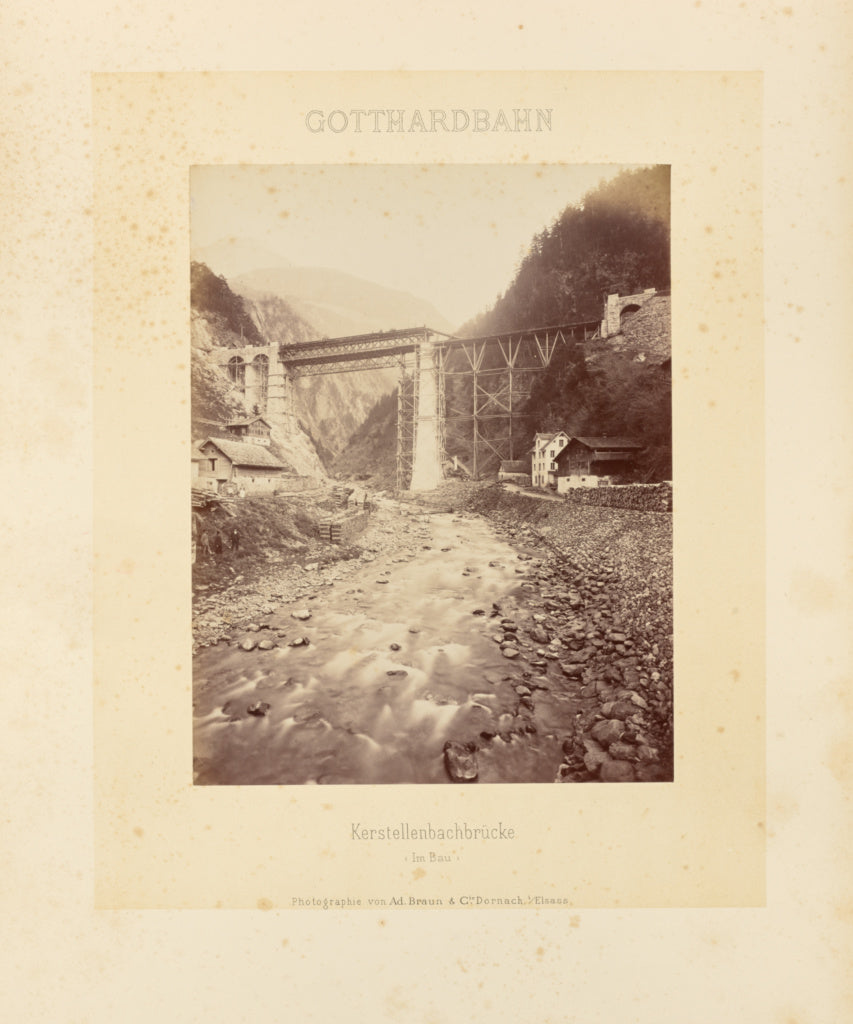 Adolphe Braun & Cie:Gotthardbahn: Kerstellenbachbrücke (Im , Poster Print Wall Art