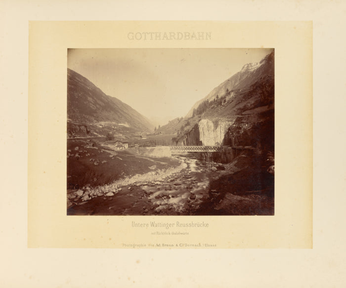 Adolphe Braun & Cie:Gotthardbahn: Untere Wattinger Reussbrü,16x12