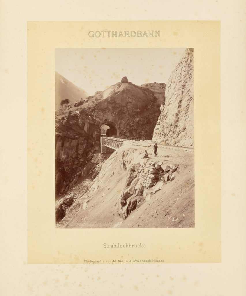 Adolphe Braun & Cie:Gotthardbahn: Strahllochbrücke [sic], Poster Print Wall Art