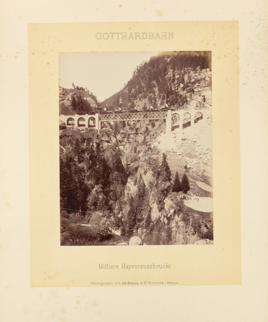 Adolphe Braun & Cie:Gotthardbahn: Mittlere Mayenreussbrücke,16x12"(A3)Poster