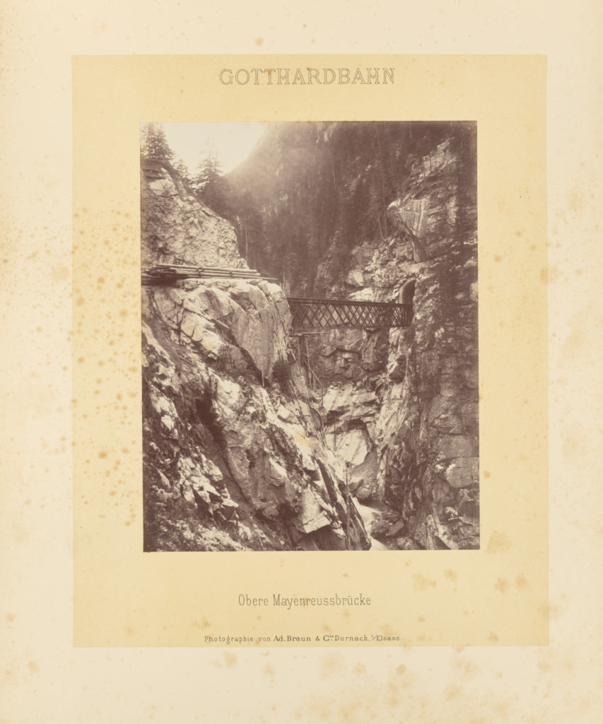 Adolphe Braun & Cie:Gotthardbahn: Obere Mayenreussbrücke, Poster Print Wall Art