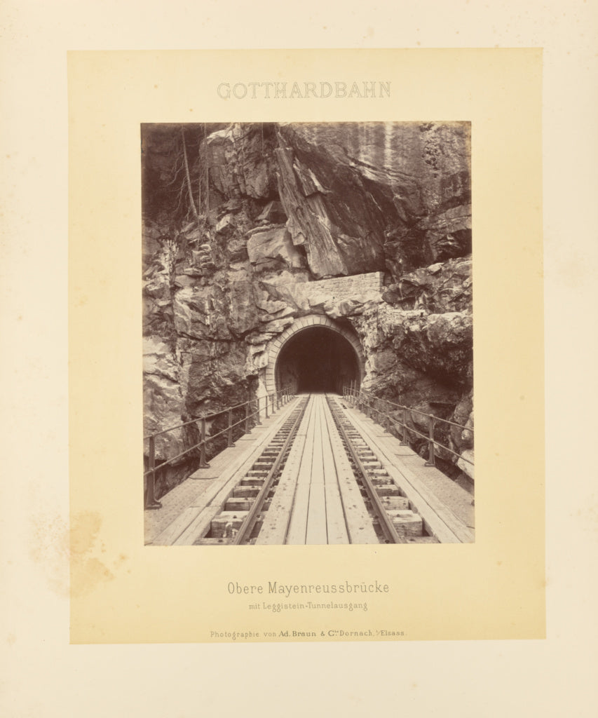 Adolphe Braun & Cie:Gotthardbahn: Obere Mayenreussbrücke mi,16x12"(A3)Poster