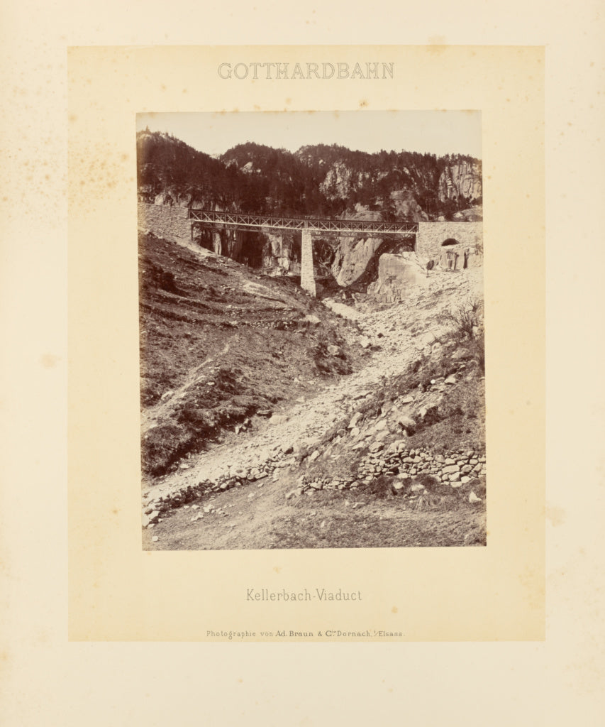 Adolphe Braun & Cie:Gotthardbahn: Kellerbach-Viaduct, Poster Print Wall Art