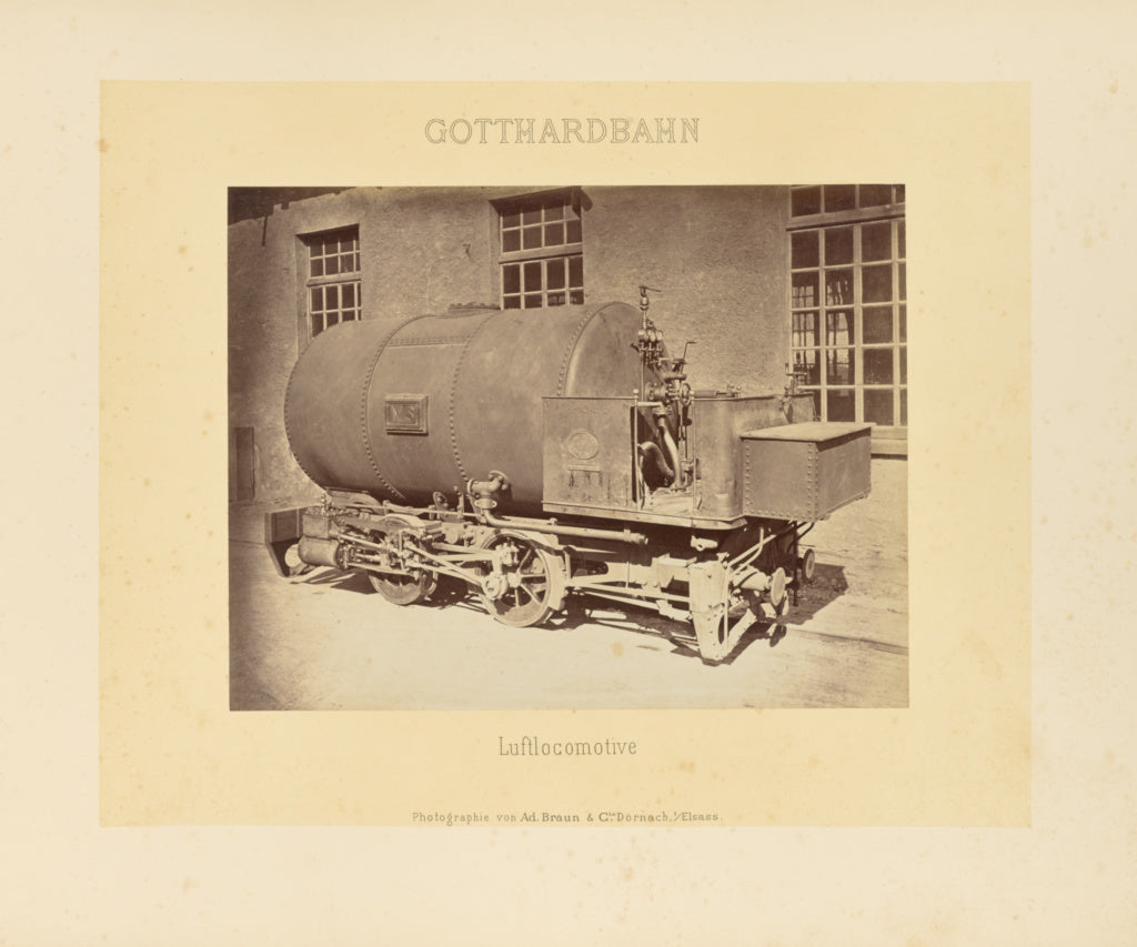 Adolphe Braun & Cie:Gotthardbahn: Luftlocomotive, Poster Print Wall Art