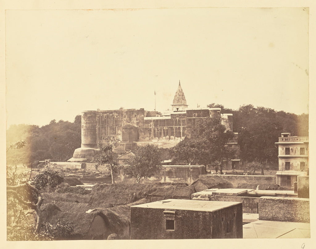 Unknown:[Fort with a Temple in the Background, India], Poster Print Wall Art