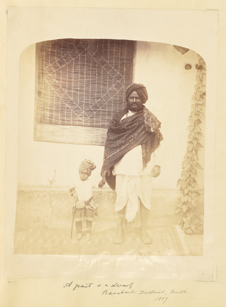 Unknown:A Giant and a Dwarf, Barabanki District, Oudh,16x12"(A3)Poster