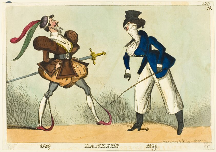 1519 Dandies 1819 by  Attributed to William Heath (English, 1794-1840), 23x16"( A2 size ) Poster Print
