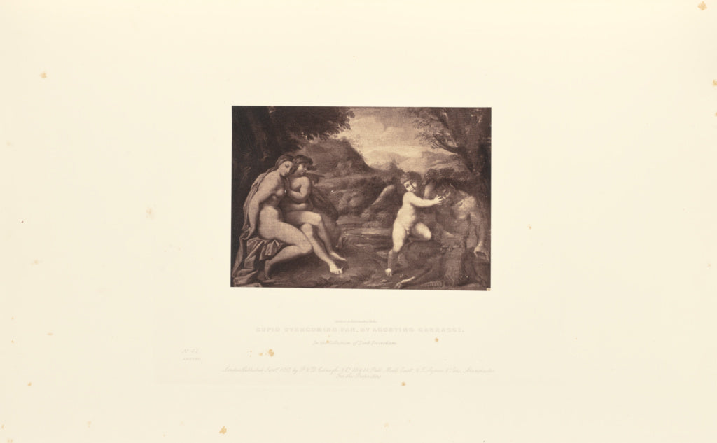 Caldesi & Montecchi:Cupid Overcoming Pan, by Agostino Carrac, Poster Print Wall Art