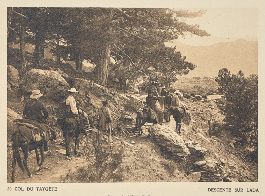 Frédéric Boissonnas:Col du Taygète. Descente sur Lada, Poster Print Wall Art