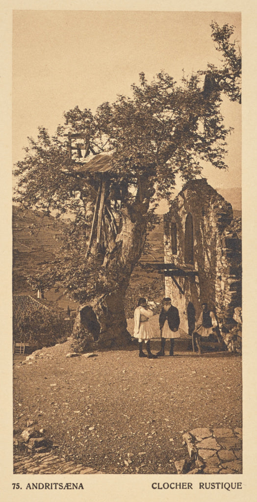 Frédéric Boissonnas:Andritsæna. Clocher rustique, Poster Print Wall Art