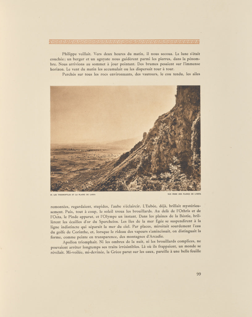 Frédéric Boissonnas:Les Thermopyles et la plaine de Lamia., Poster Print Wall Art
