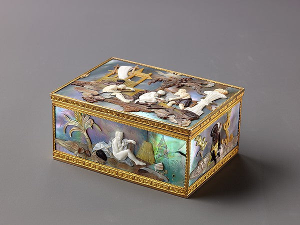 :Snuffbox with Mother-of-Pearl Decoration 19th century-16x12"(A3) Poster