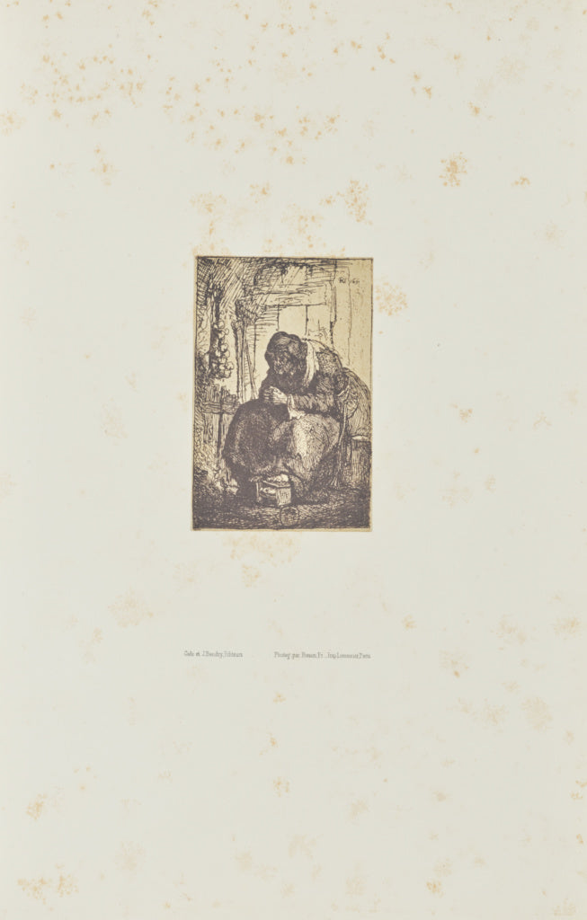 Bisson Frères:[Old woman seated in a cottage, with a string, Poster Print Wall Art