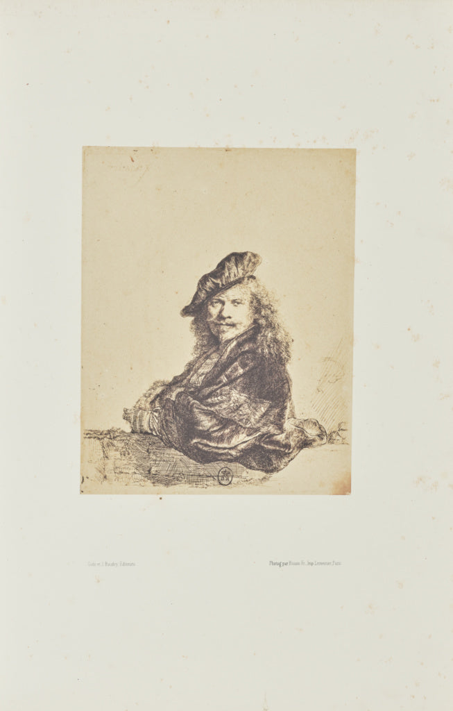 Bisson Frères:[Self portrait leaning on a stone sill], Poster Print Wall Art