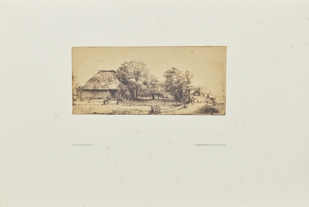 Bisson Frères:[Orchard with barn], Poster Print Wall Art