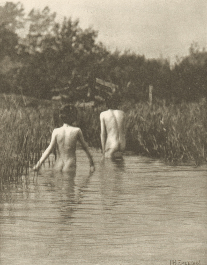 Peter Henry Emerson:Water-Babies, Poster Print Wall Art