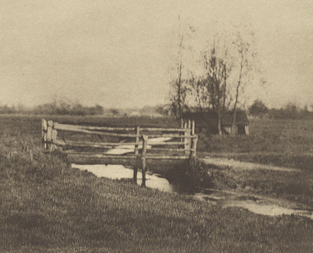 Peter Henry Emerson:Where Winds the Dike. [Norfolk.], Poster Print Wall Art