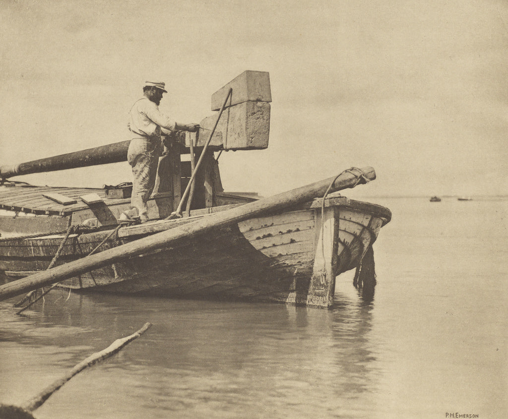 Peter Henry Emerson:[Mending the Wherry], Poster Print Wall Art